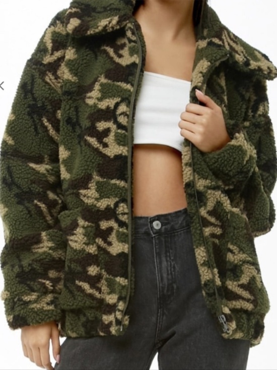 Cotton On Jackets & Blazers - COTTON ON Camo Teddy Bomber Jacket, M NWT